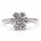 Vintage 14k White Gold and Brilliant-Cut Diamond Flower Ring, 1980s, Image 1