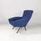 Mid-Century Italian Modern Blue Fabric and Black Metal Armchairs, 1960s, Set of 2 7