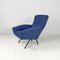 Moderne italienische Mid-Century Sessel aus blauem Stoff & schwarzem Metall, 1960er, 2er Set 7