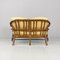 American Modern Rattan and Beige Floreal Fabric Sofa attributed to McGuire, 1970s, Image 5