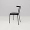 Italienischer moderner runder Stuhl aus schwarzem Holz & Metall, 1980er 5
