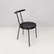 Italian Modern Round Black Wood and Metal Chair, 1980s 3