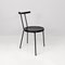 Italienischer moderner runder Stuhl aus schwarzem Holz & Metall, 1980er 2