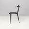 Italian Modern Round Black Wood and Metal Chair, 1980s 6