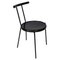 Italian Modern Round Black Wood and Metal Chair, 1980s 1
