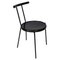 Italian Modern Round Black Wood and Metal Chair, 1980s, Image 1