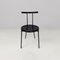 Italian Modern Round Black Wood and Metal Chair, 1980s 4