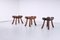Brutalist Oak Stools by Charlotte Perriand, 1950s, Set of 3 17
