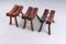 Brutalistische Hocker aus Eiche von Charlotte Perriand, 1950er, 3er Set 6