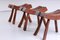 Brutalist Oak Stools by Charlotte Perriand, 1950s, Set of 3, Image 9