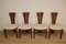 Vintage Chairs in Elm and Fabric, 1970s, Set of 4 6