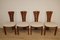 Vintage Chairs in Elm and Fabric, 1970s, Set of 4, Image 6