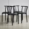 Black Leather and Steel Dining Chairs, 1980s, Set of 4 2