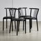Black Leather and Steel Dining Chairs, 1980s, Set of 4, Image 1
