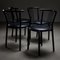 Black Leather and Steel Dining Chairs, 1980s, Set of 4 4