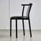 Black Leather and Steel Dining Chairs, 1980s, Set of 4 5