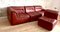 Red Leather Modular Sofa by Friedrich Hill for Walter Knoll, 1960s, Set of 4 5