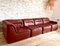 Red Leather Modular Sofa by Friedrich Hill for Walter Knoll, 1960s, Set of 4 3