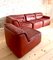 Rotes modulares Ledersofa von Friedrich Hill für Walter Knoll, 1960er, 4er Set 4