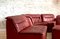 Sofá modular de cuero rojo de Friedrich Hill para Walter Knoll, años 60. Juego de 4, Imagen 2