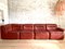 Red Leather Modular Sofa by Friedrich Hill for Walter Knoll, 1960s, Set of 4 1