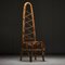 Bambus Stuhl mit hoher Rückenlehne, 1960er 1
