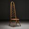 Bambus Stuhl mit hoher Rückenlehne, 1960er 1