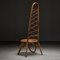 Bambus Stuhl mit hoher Rückenlehne, 1960er 3