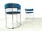 Chrome Wire and Blue Fabric Dining Chairs, 1970s, Set of 6 8