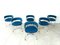 Chrome Wire and Blue Fabric Dining Chairs, 1970s, Set of 6 11