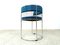 Chrome Wire and Blue Fabric Dining Chairs, 1970s, Set of 6 7