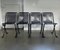 Stapelbare Stühle aus schwarzem Metall, 1980er, 2er Set 4