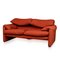 Italian Maralunga Sofa in Red Fabric by Vico Magistretti for Cassina, 1970 1