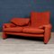 Italian Maralunga Sofa in Red Fabric by Vico Magistretti for Cassina, 1970 25