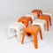 Eight Plastic Stools by G. Castiglioni, G. Gaviraghi and A. Lanza for Valenti Milan, 1980s, Set of 8 3