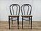 Chaises de Cuisine en Bois Laqué Noir avec Assise en Paille de Vienne, 1970, Set de 2 1