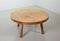 Large Brutalist Wabi Sabi Round Oak Handsculpted Coffee Table in style of Charlotte Perriand, 1960s., Image 5