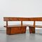 Large Vintage French Wood Bench, 1970, Set of 2, Image 3