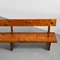 Large Vintage French Wood Bench, 1970, Set of 2, Image 6