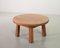 Brutalist Wabi Sabi Round Oak Coffee Table in style of Charlotte Perriand, 1960s 10