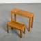 Desk and Pine Bench, 1970s, Set of 2 7