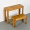 Desk and Pine Bench, 1970s, Set of 2 2