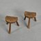 French Brutalist Stools, 1960s, Set of 2 8