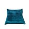 Sofá Togo vintage de cuero azul de Michel Ducaroy para Ligne Roset, Imagen 1