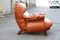 Cognac Leather Lounge Chair from Insa, 1970s 1