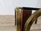 Coffee Table in Gilded Metal and Smoked Glass, 1970 11