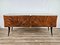 Mid-Century Four Drawer Sideboard with Decorated Glass Top, 1950, Image 1