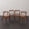 Teak Fire Chairs in New Wool Upholstery, Denmark, 1960s, Set of 4, Image 4