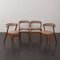 Teak Fire Chairs mit Bezug aus Schurwolle, Dänemark, 1960er, 4er Set 4