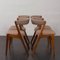 Teak Fire Chairs in New Wool Upholstery, Denmark, 1960s, Set of 4 2